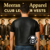 Men’s Black Perforated 1.4mm Naked Leather Cropped Fitted Club Style Motorcycle Biker Vest