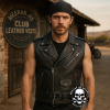 Motorcycle Biker Club Leather Vest Premium Sleeveless Jacket Naked Cowhide Meeran Jee Apparel