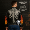 Men's Skeleton Skull Bones Leather Jacket,  Biker & Club Style Jacket