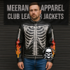 Men's Skeleton Skull Bones Leather Jacket,  Biker & Club Style Jacket