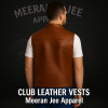 Men's Handcrafted Brown Crocodile Leather Trucker Style Motorcycle Club Vest
