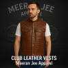 Men's Handcrafted Brown Crocodile Leather Trucker Style Motorcycle Club Vest