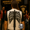 Men's Skeleton Bones Motorcycle Biker Club Vest – White & Black Cowhide Leather Club Vest