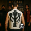 Skeleton Bones White Leather Biker Vest – Club Style Vest by Meeran Jee Apparel