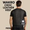 Club Crocodile Embossed Leather Vest – Premium Alligator Biker Style