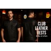 Men's Premium Club Style Naked Leather Vest Biker Cut with Concealed Carry