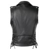 Men's Classic Biker Style Sleeveless Laced Motorcycle Leather Vest