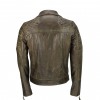 Men's Brown Sheep Leather Vintage Style Biker Fashion Casual Leather Jacket 