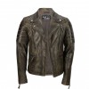 Men's Brown Sheep Leather Vintage Style Biker Fashion Casual Leather Jacket 