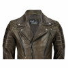 Men's Brown Sheep Leather Vintage Style Biker Fashion Casual Leather Jacket 