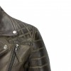 Men's Brown Sheep Leather Vintage Style Biker Fashion Casual Leather Jacket 