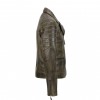 Men's Brown Sheep Leather Vintage Style Biker Fashion Casual Leather Jacket 