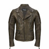 Men's Brown Sheep Leather Vintage Style Biker Fashion Casual Leather Jacket 