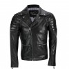 Mens Black Sheep Leather Vintage Style Biker Fashion Casual Leather Jacket 