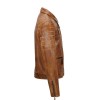 Men's Tan Sheep Leather Vintage Style Biker Fashion Casual Leather Jacket 