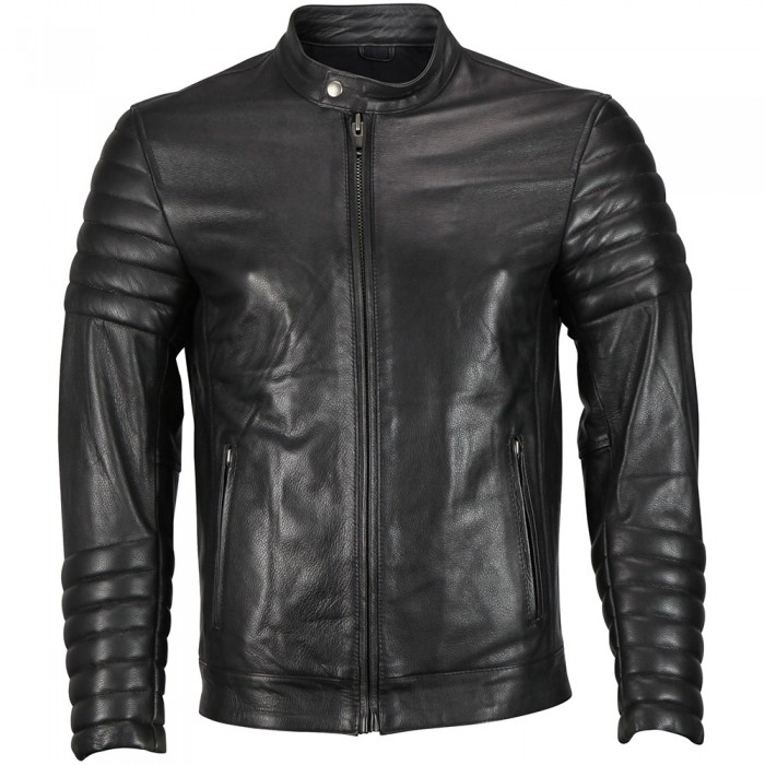 Men’s Moto Snap Collar Biker Fashion Leather  jacket 