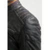 Men's Black Washed Waxy Sheepskin Padded Shoulder Fashion Leather Jacket 