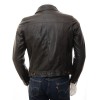 Men's Black Leather Denim Jeans style Waxed sheep aniline leather Jacket 
