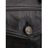 Men's Black Leather Denim Jeans style Waxed sheep aniline leather Jacket 