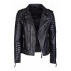 Men's Diamond Quilted Kay Michael Black Lambskin Slim Fit Biker Jacket