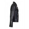 Men's Diamond Quilted Kay Michael Black Lambskin Slim Fit Biker Jacket