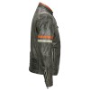 Men’s Vintage Grey Sheepskin Distressed Retro Motorcycle Style Biker Leather Jacket