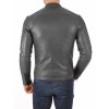 Men's Gray Lambskin Slimfit Moto Fashion Leather Jacket