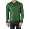Men's Green Lambskin Slimfit Moto Fashion Leather Jacket