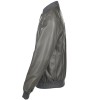 Men's Grey Lambskin Bomber Leather Jacket 