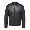 Men's Black Lambskin Slimfit Moto Fashion Leather Jacket
