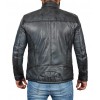 Men's Vintage Lambskin Teal Color Distressed Wax Moto Leather Jacket