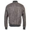 Men’s Light Grey Waxed Sheepskin Bomber Leather Jacket – Vintage Varsity College Style Outerwear