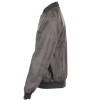 Men’s Light Grey Waxed Sheepskin Bomber Leather Jacket – Vintage Varsity College Style Outerwear