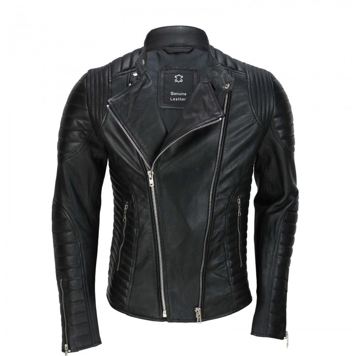 New Genuine Lambskin Leather Designer Jacket Motorcycle Biker Mens S M L XL T930