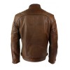 Men’s Retro Style Zipped Biker Jacket Real Leather Soft Tan Waxed Sheepskin Casual Leather Jacket 