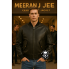 Men's Natural Naked Cowhide MA-1 Flight Bomber Leather Jacket