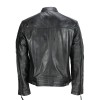 Men's Black Vintage Biker Style Waxed Sheep Skin Fashion Jacket 