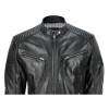 Men's Black Vintage Biker Style Waxed Sheep Skin Fashion Jacket 