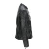 Men's Black Vintage Biker Style Waxed Sheep Skin Fashion Jacket 