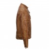 Men's Tan Vintage Biker Style Waxed Sheep Skin Fashion Jacket 