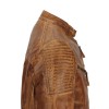 Men's Tan Vintage Biker Style Waxed Sheep Skin Fashion Jacket 