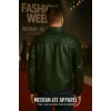 Men’s Green Waxed Sheepskin Leather Trucker Jacket – Vintage Motorcycle Riding Style Fashion Jacket