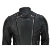 Men’s Vintage Designer Quilted Panel Style Sheep Leather Fashion Biker Jacket 