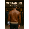 Men’s Walton Brown Leather Varsity Bomber Jacket – Classic Real Leather Outerwear