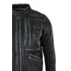 Slim Fit Retro Vintage Washed Casual Biker Leather Jacket 