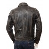 Men's Denim Jeans Style Trucker Vintage Leather Jacket