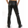 Men’s Black Leather Lace-Up Pants — 5 Pockets Slim Fit Biker Club Rock Style