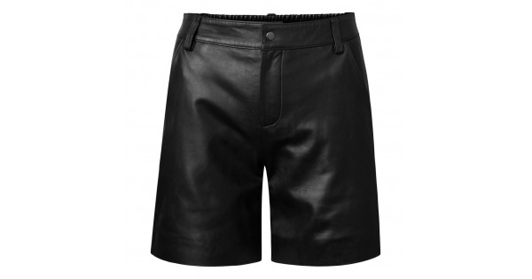 Men's Lambskin Elasticized Leather Shorts
