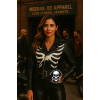 Women's Skeleton Bones Biker Club Leather Jacket – Marlon Brando Inspiration