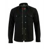 Men's Black Denim Kevlar Lined Armoured Biker Shirt 